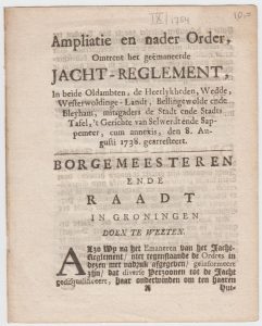 Jacht reglement 1738