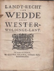 LANDRECHT WEDDE EN WESTERW 1677 VB