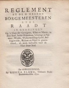 REGL OH IJKEN VAN GEWICHTEN, ETC.1731 1
